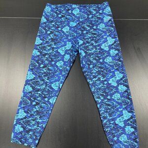 Calvin Klein Performance Quick Dry Blue Patterned Leggings